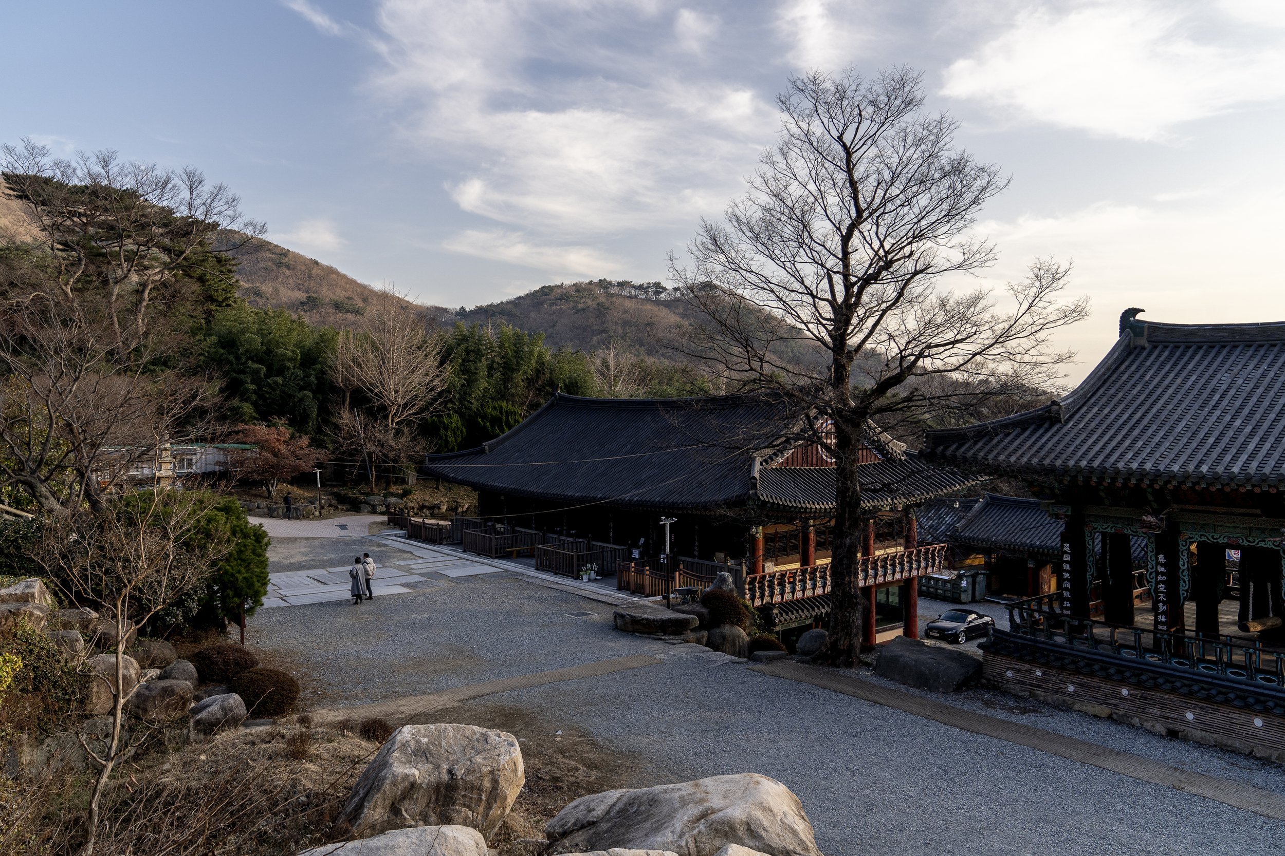 People visit Eunhasa Temple.
