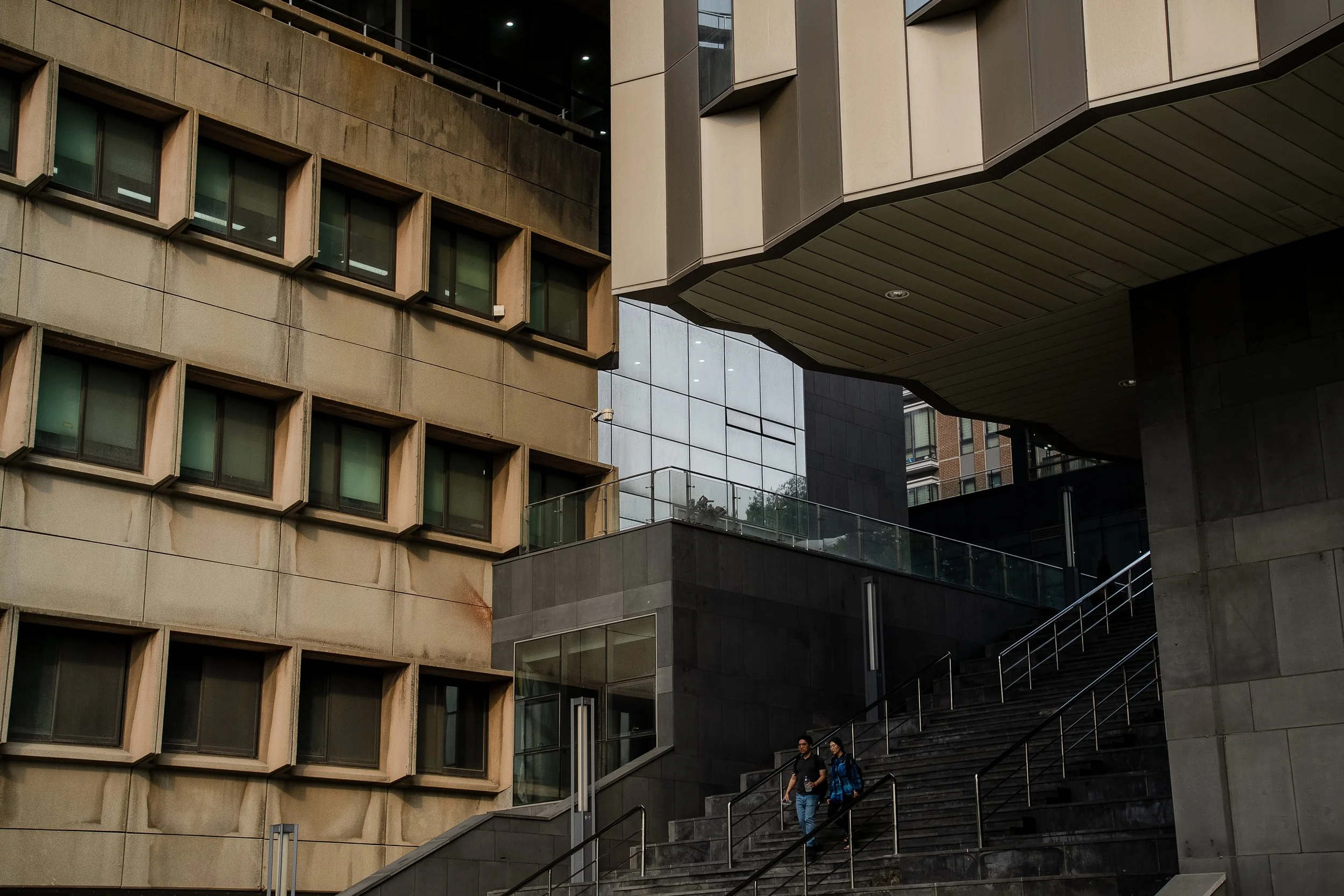 People walk on the steps on the main campus at Seoul National University.