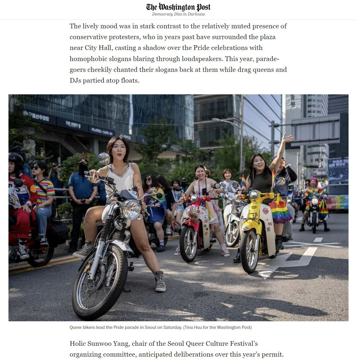 The Washington Post - South Korea’s biggest Pride parade was blocked. It came back stronger.