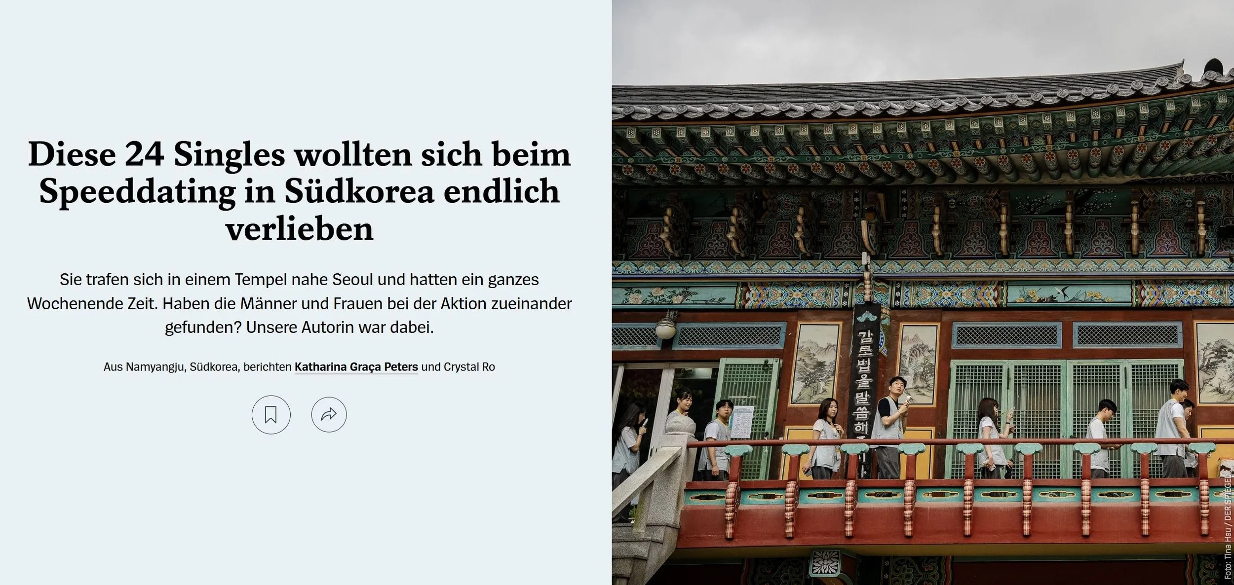 Der Spiegel - Diese 24 Singles wollten sich beim Speeddating in Südkorea endlich verlieben