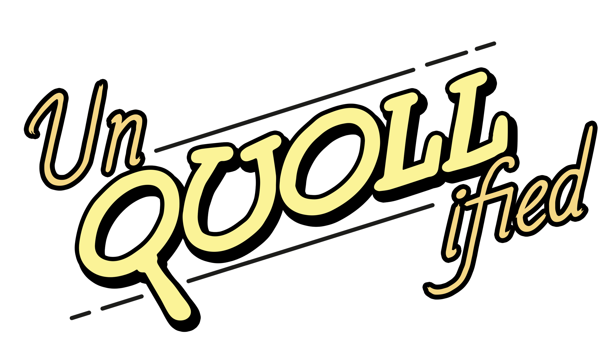 UnQuollified logo with the text looking like a magnifying glass used by a detective.
