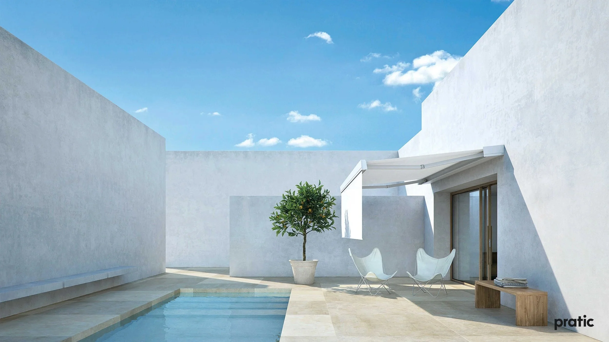 Retractable Awning by pool