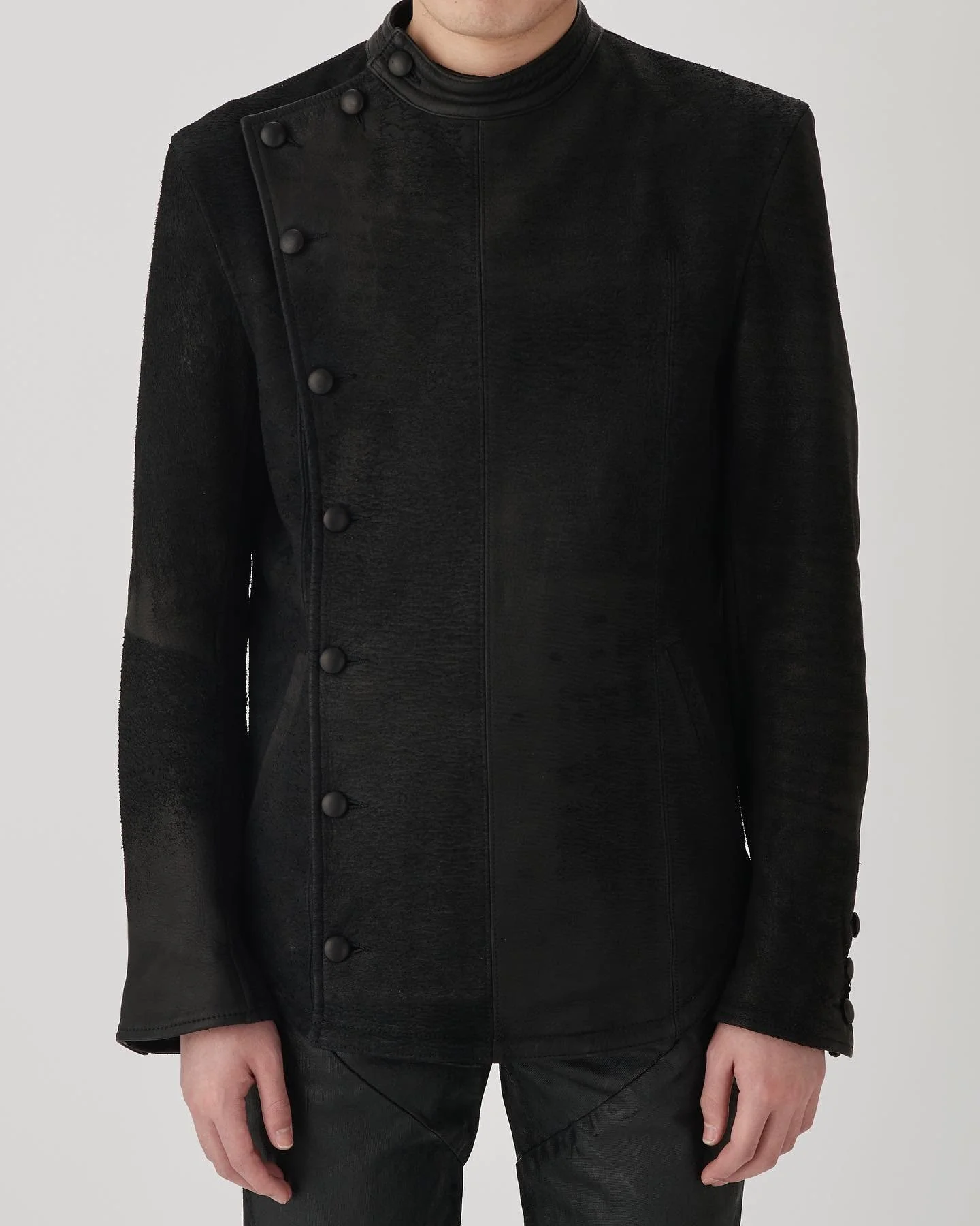 Blistered Deer Skin Leather Fencing Jacket — CHEN(G)