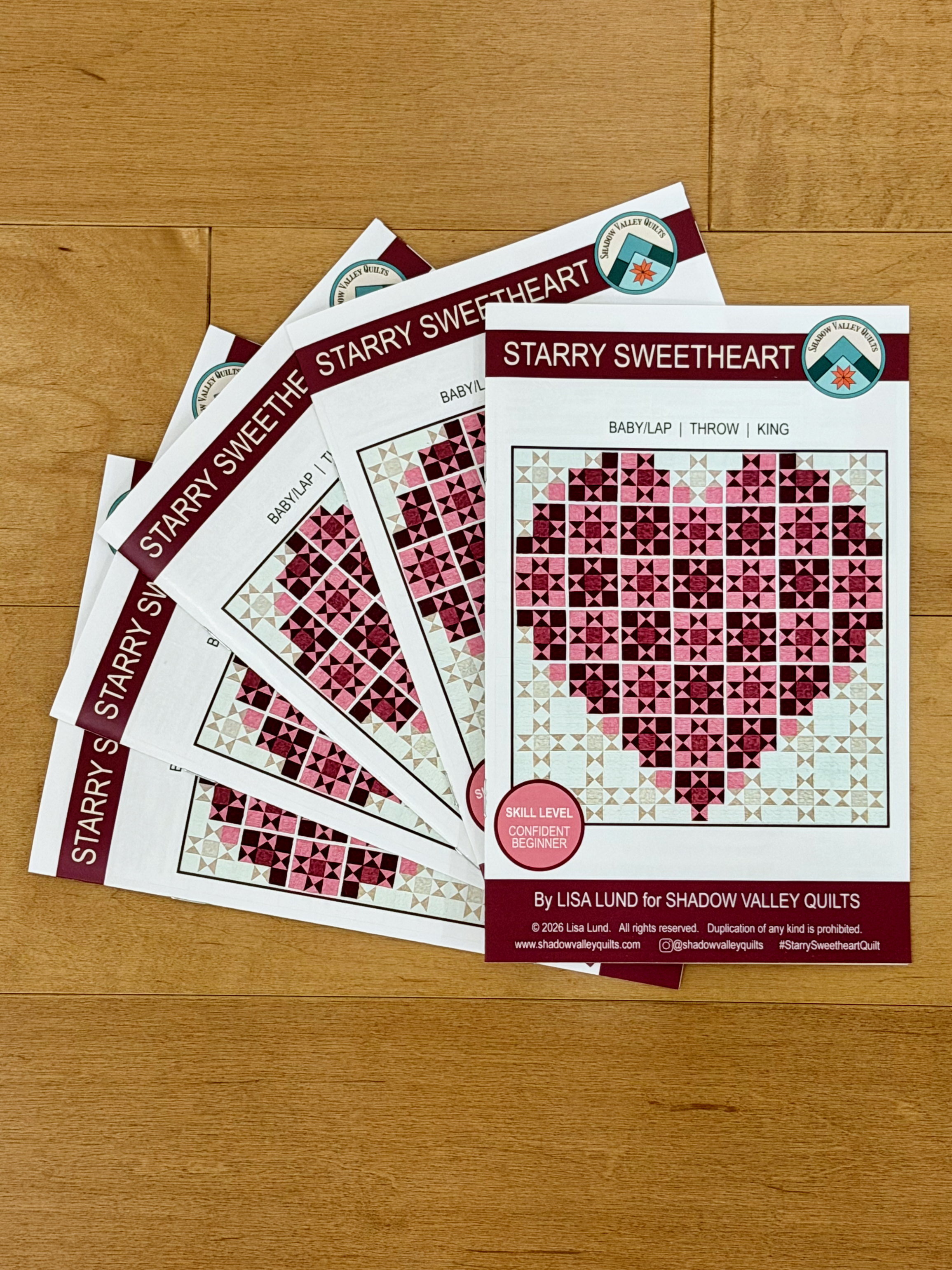 Starry Sweetheart Quilt Pattern Wholesale Bundle of 5