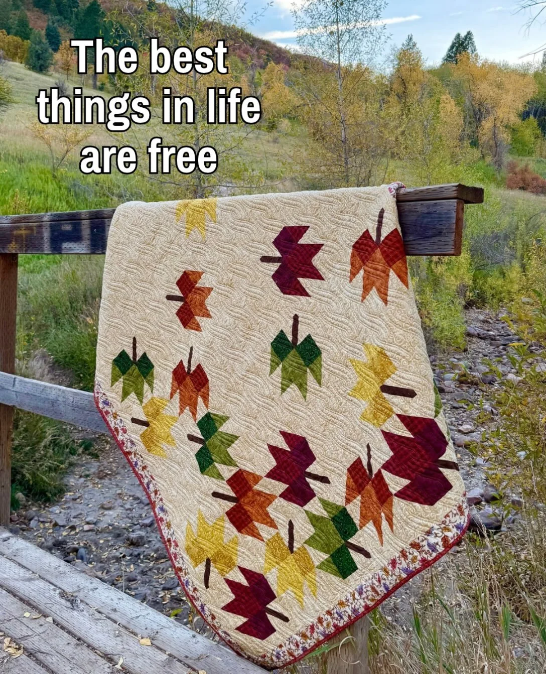 And this gorgeous fall quilt pattern is no exception! 

Tumbling Leaves checks all the boxes -
✔️ Fun and fast to make
✔️ Free video tutorial 
✔️ Fall table runner pattern bonus
✔️ Classic Autumn beauty!

Sign up for my awesome newsletter and get thi