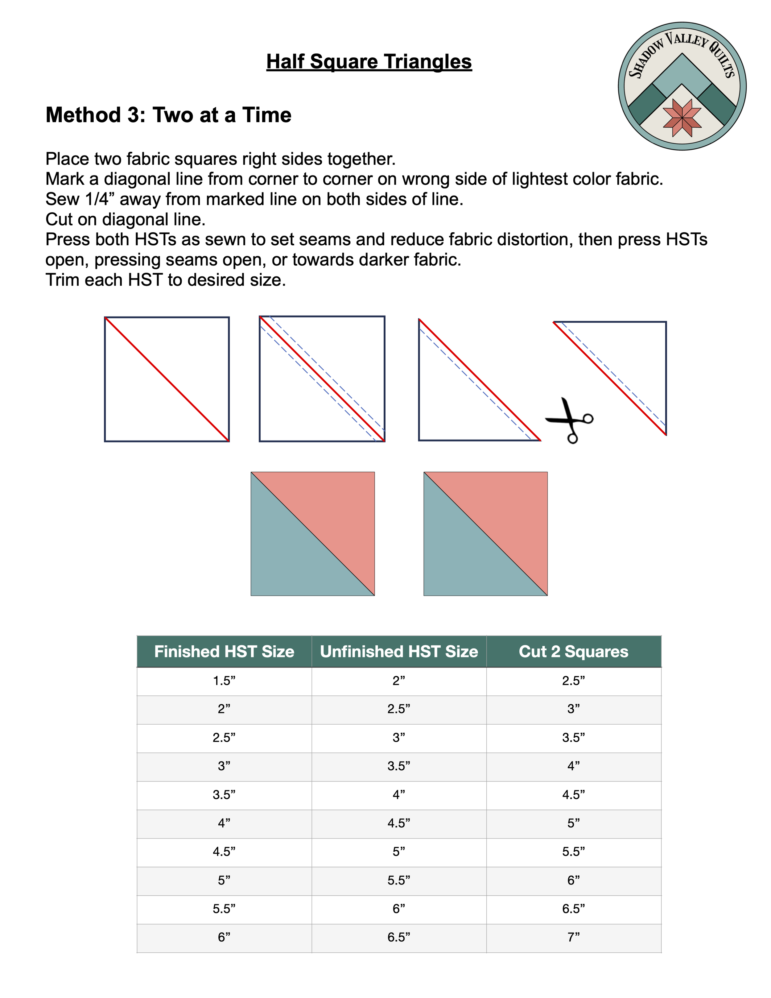 HST Tutorial — Shadow Valley Quilts