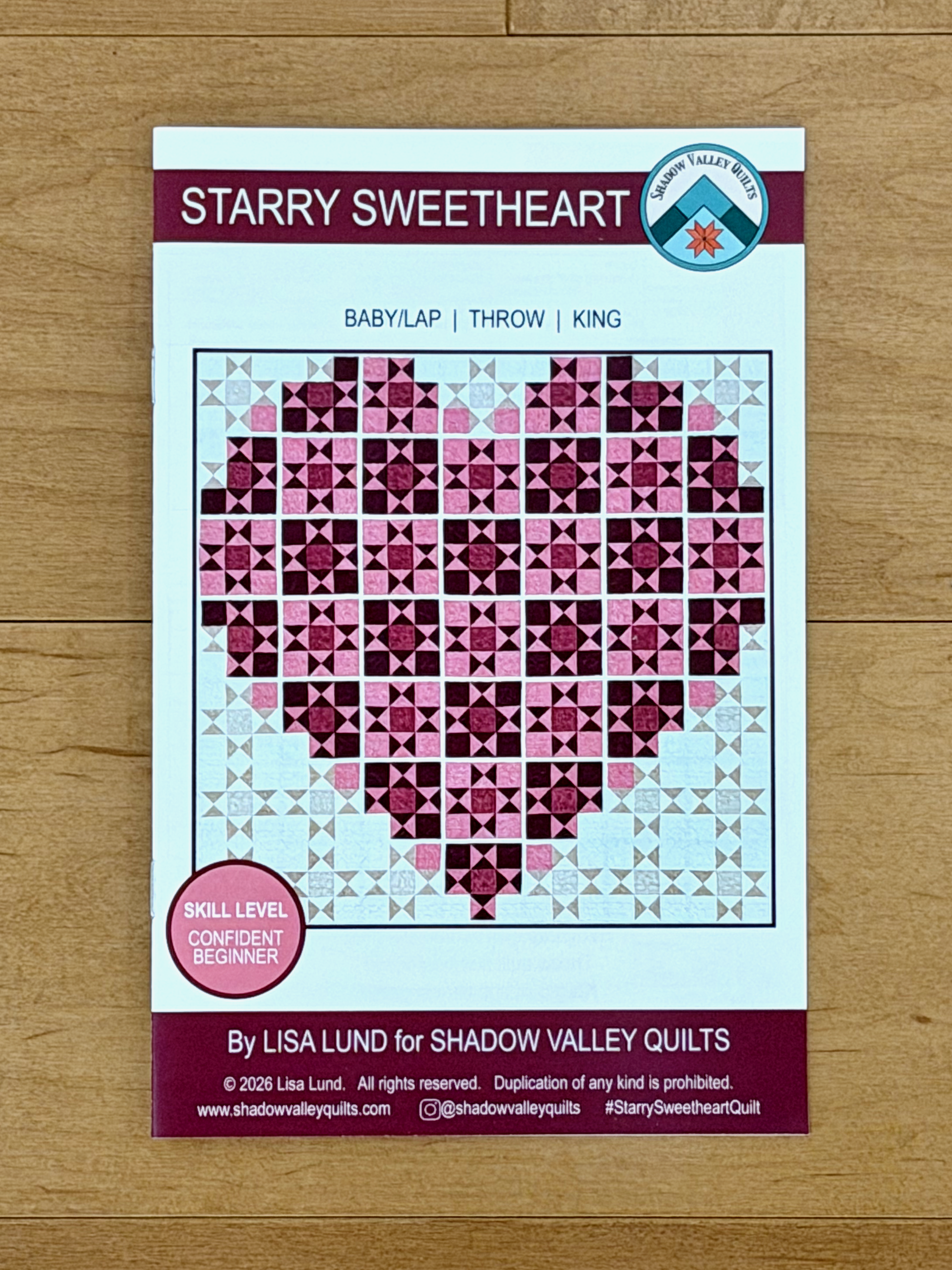 Starry Sweetheart Quilt Pattern (Paper)