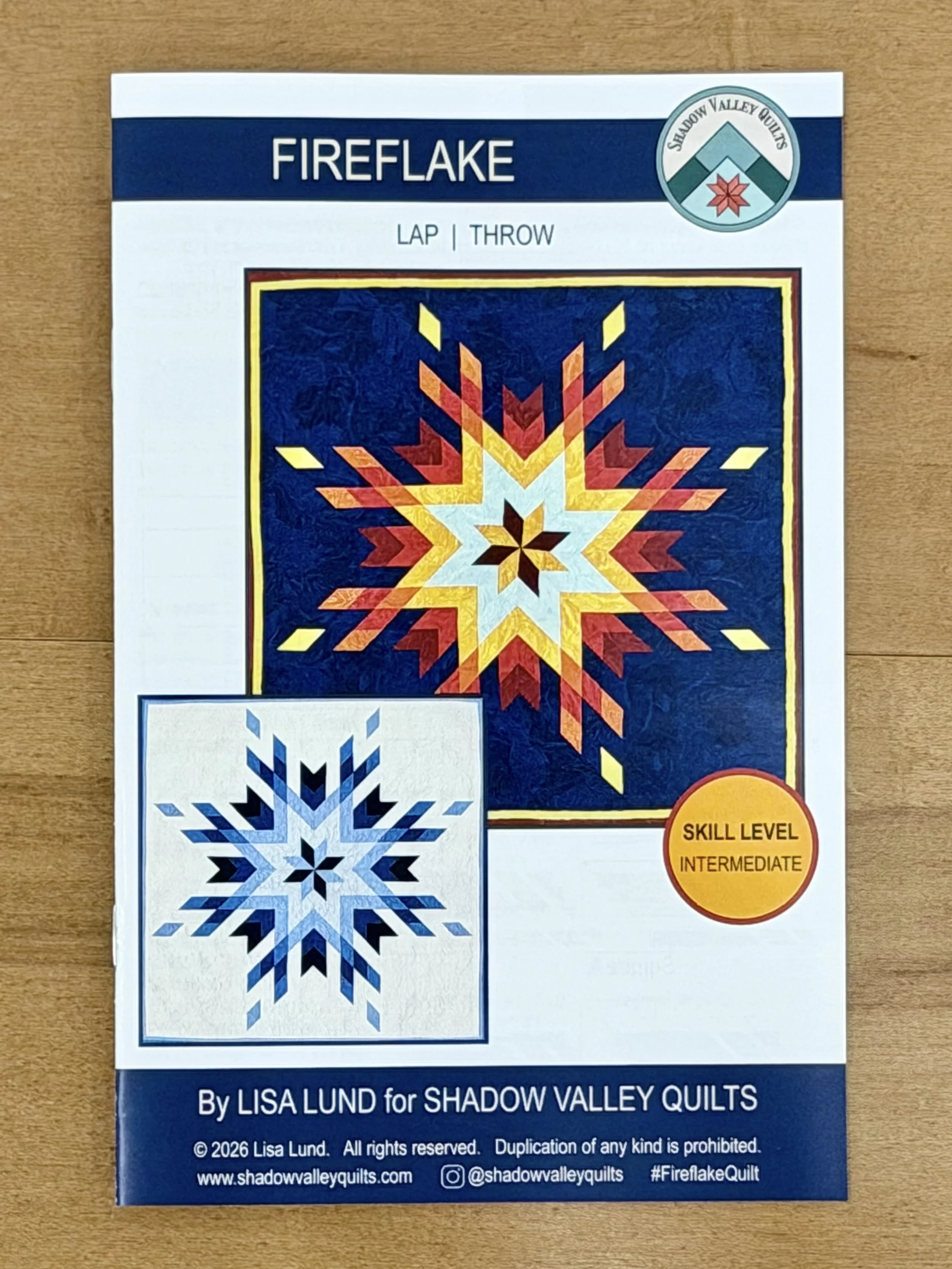 Fireflake Quilt Pattern (Printed Booklet)