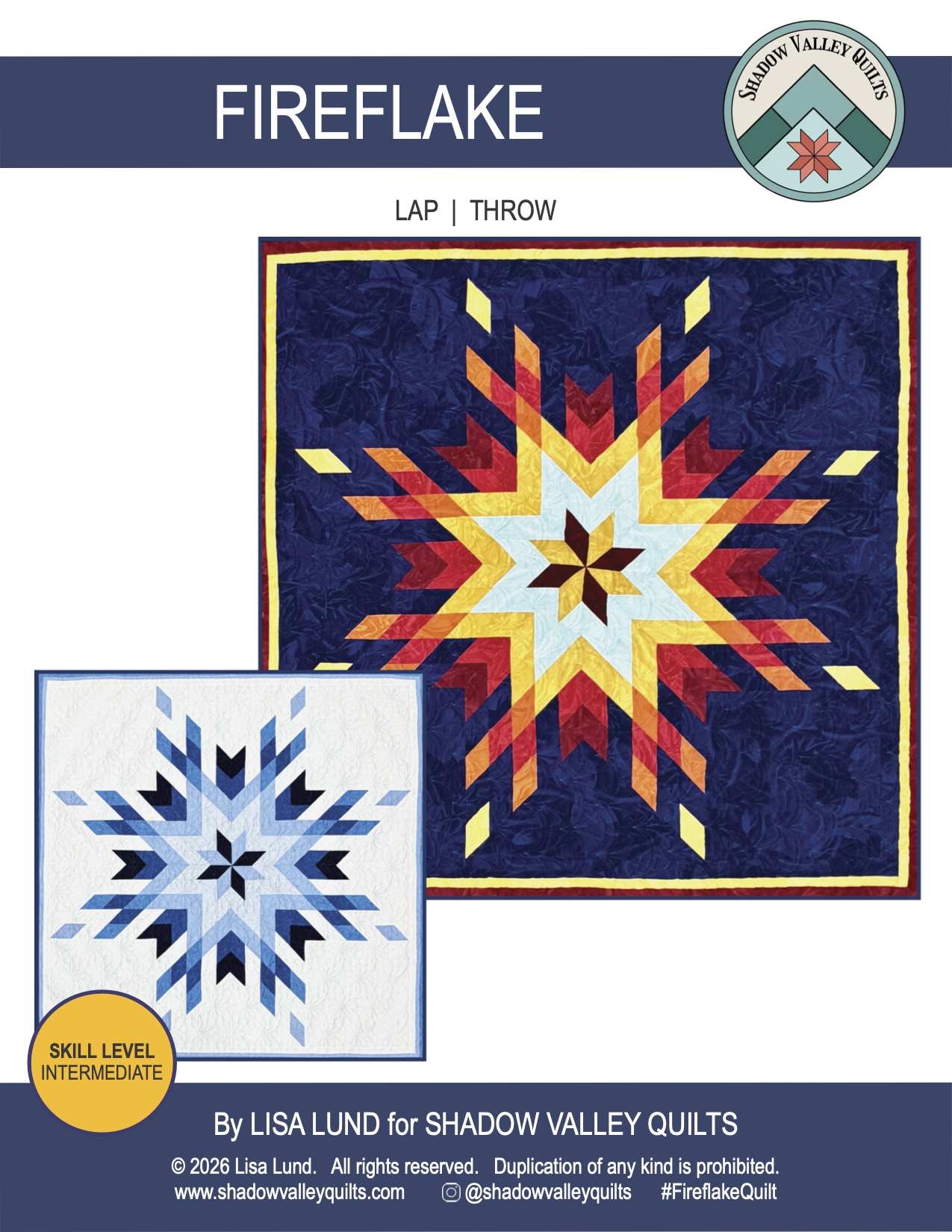 Fireflake Quilt Pattern (Printed Booklet)