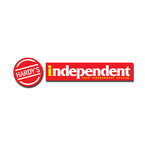 Hardy's independent grocery store logo with red and white coloring and the tagline 'Your Independent Grocer'.