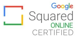 Google Squared Online Certified logo with colorful square icon and text.