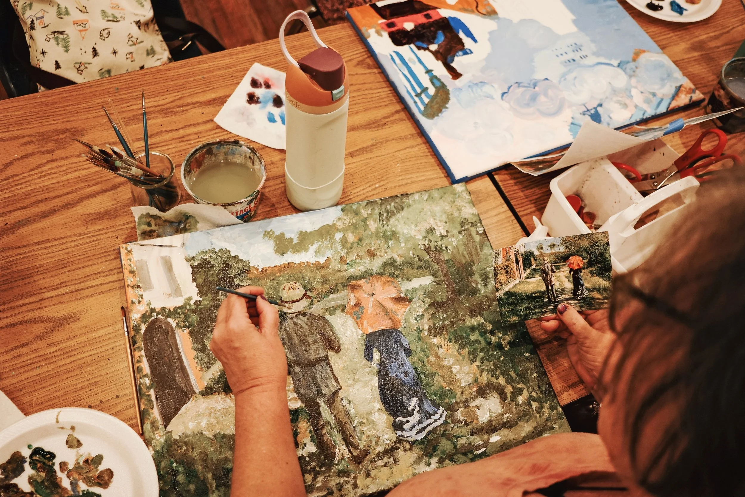 A landscape painting in acrylic paint.