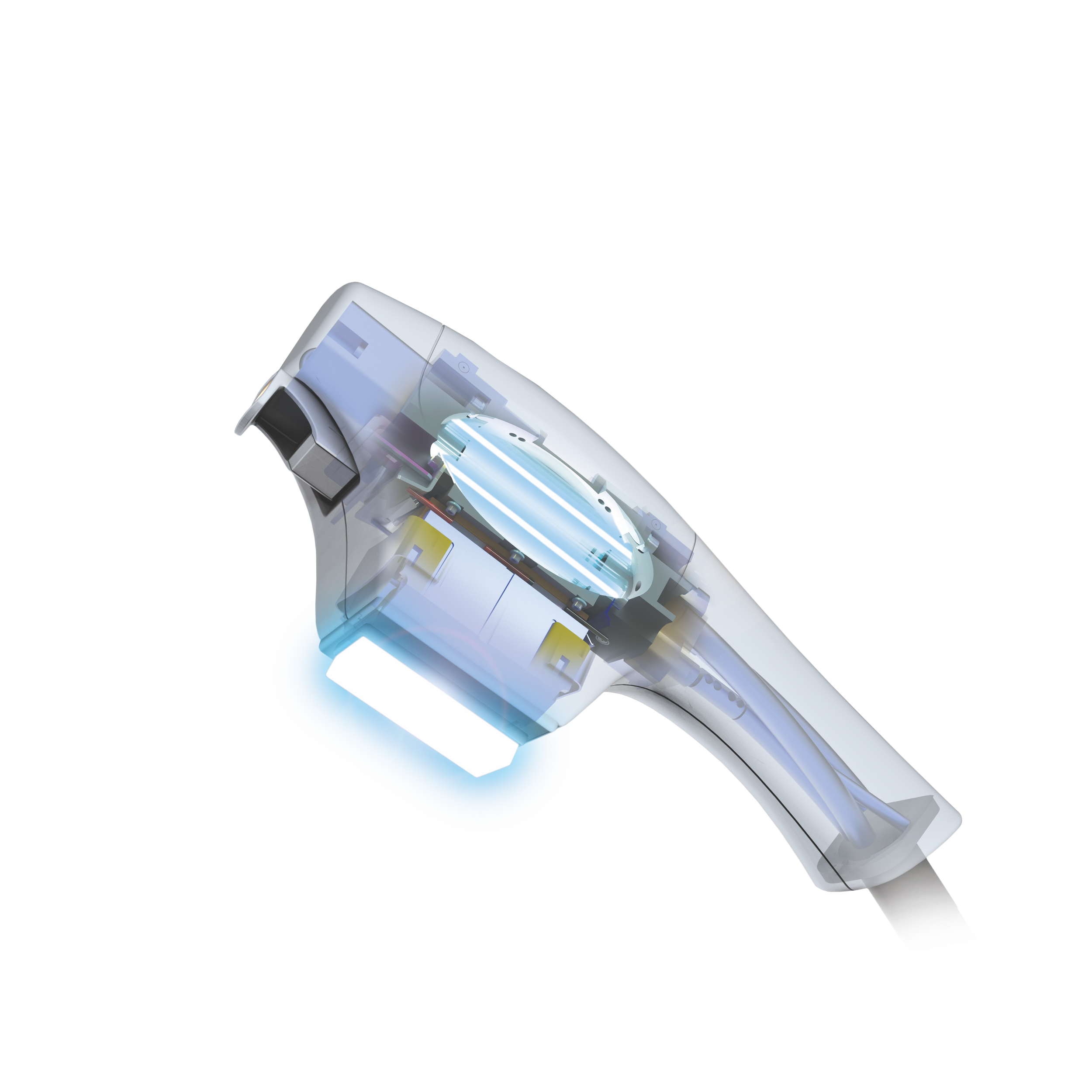 Close-up of a Sciton BBL medical device handpiece, a medical aesthetic device.