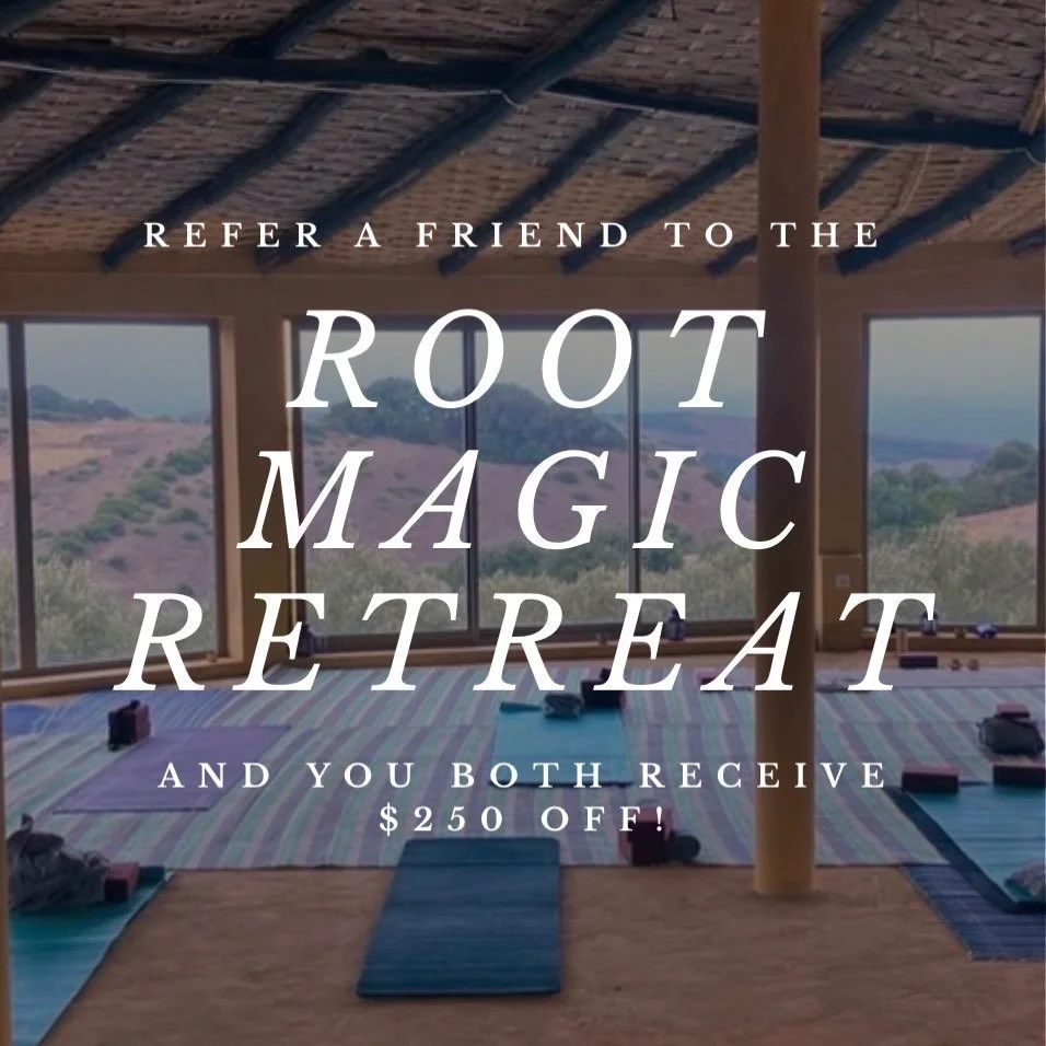 ✨ Bring a friend to the magic ✨

The Root Magic Morocco Retreat is calling&hellip; 🌿🌊🐪 A week of yoga, somatic healing, cacao ceremonies, ocean air, ancient places, camel rides, surfing, and deep sisterhood in a lush seaside garden.

And the exper