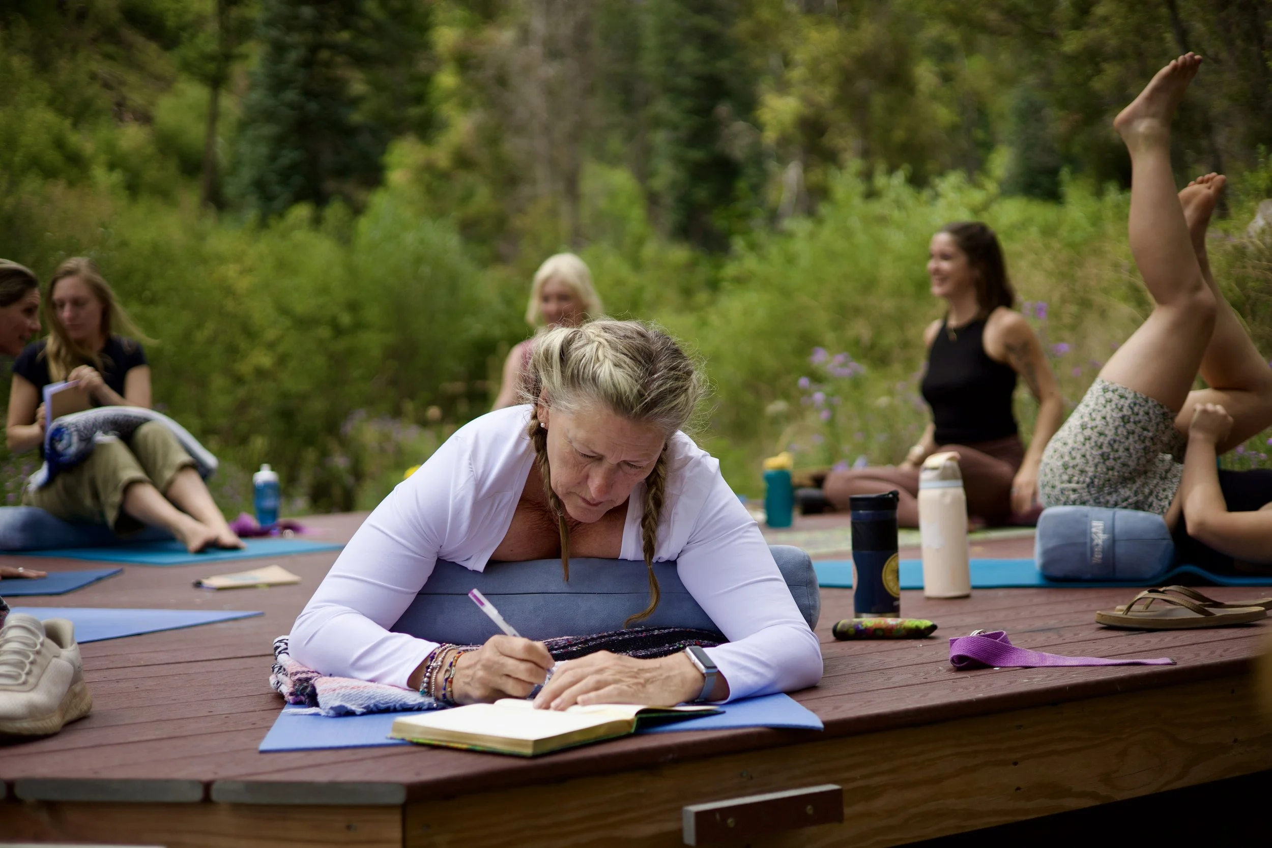 journaling at womens wellness retreat
