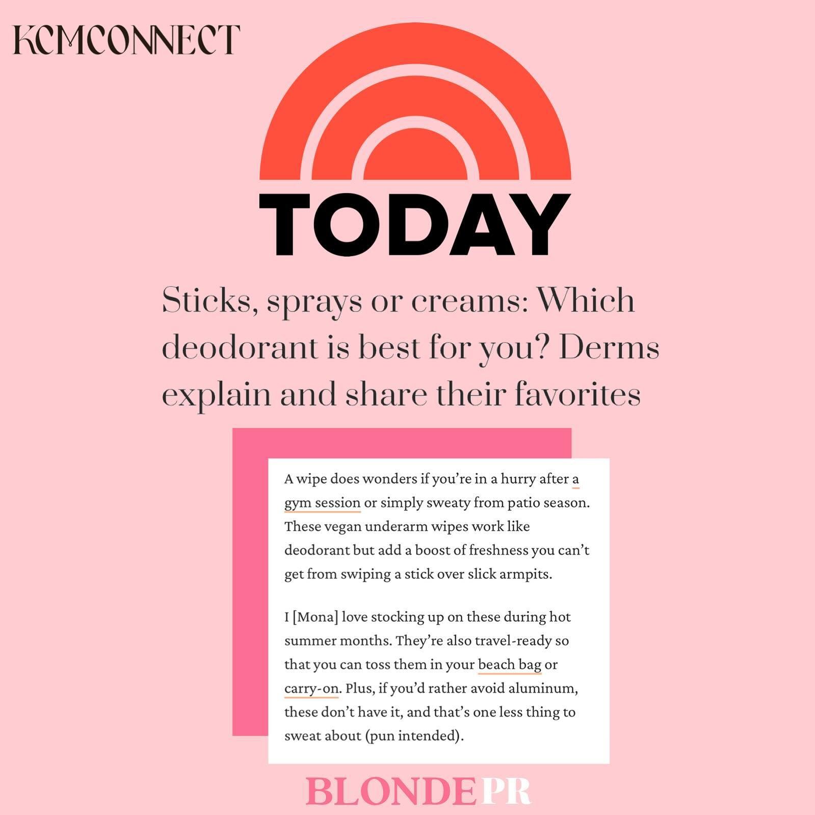 We&rsquo;re loving Pacifica Beauty&rsquo;s Underarm Deodorant Wipes with Coconut Milk &amp; Essential Oils going into summer months for an easy touch up whenever, wherever - featured in @todayshow ☀️

@blondepublicrelations x @kcmconnectpr 

#blondep