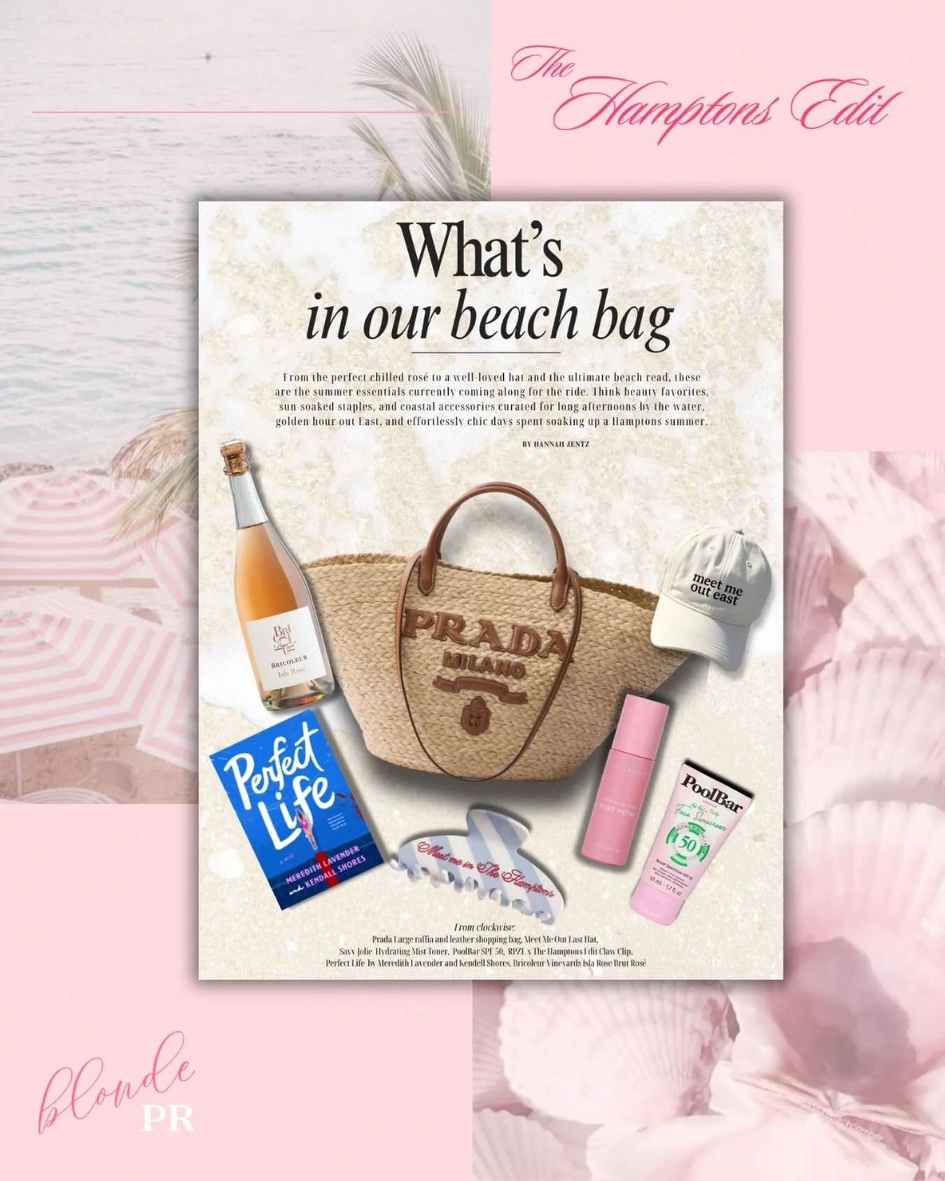 We&rsquo;re loving these beach bag essentials for this Memorial Day Weekend &amp; all summer long! @savvjolie + @poolbarlondon with the must-haves for @thehamptonseditmagazine 👙🌴🎀🐚☀️

#blondepr #earnedwithblonde