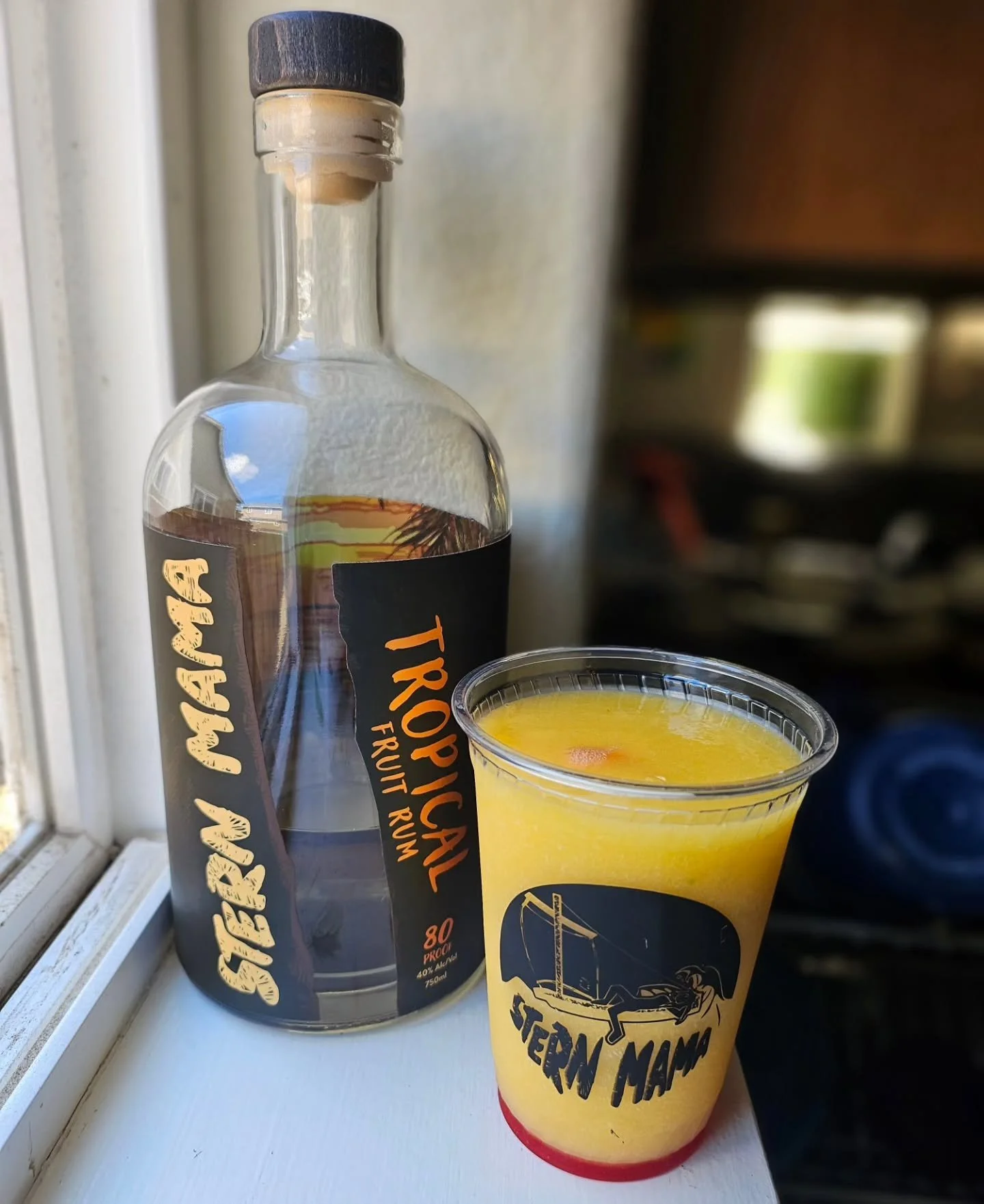 Summer is almost over, so we've developed a cocktail for all those cuspies out there, name TBD:

2 parts pineapple ginger beer
1 part Stern Mama Tropical Fruit Rum
Blend with frozen mango and ice
1 squirt of grenadine

Enjoy!