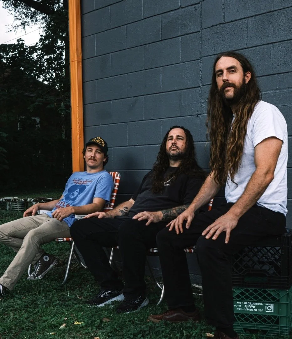 Liquid Pennies official press photo in 2024 at Candor Recording in Tampa, Florida. Psychedlic rock/post-punk band from Saint Petersburg Florida