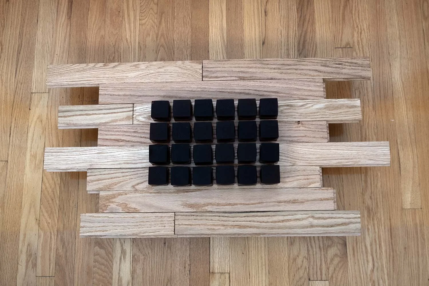 Borsch, 2025. Wood and bioplastic, 38 x 4 ⅜  x  20 in (96.5 x  11 x 51.9 cm)