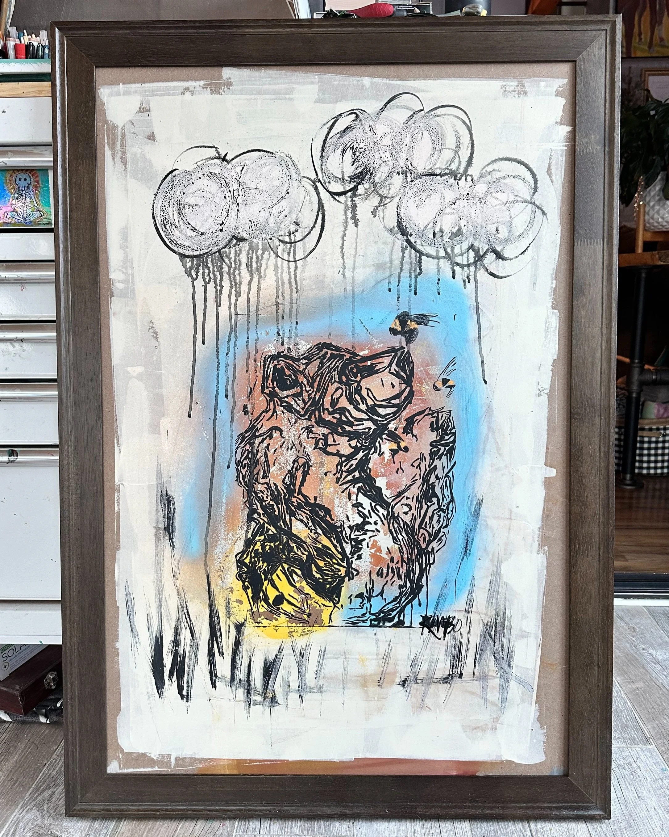 bear screenprint in frame .jpg
