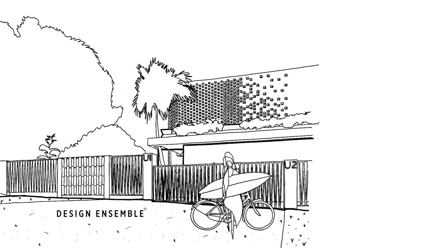 &ldquo;Barra Bay&rdquo; Duplex - Concept, (hand sketch drawing).