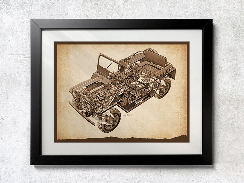 Ford M-151 MUTT Cutaway Drawing - Unframed Poster Print