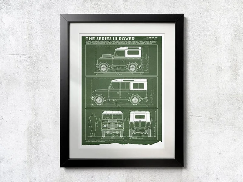 Land Rover Series III Blueprint - Unframed Poster Print