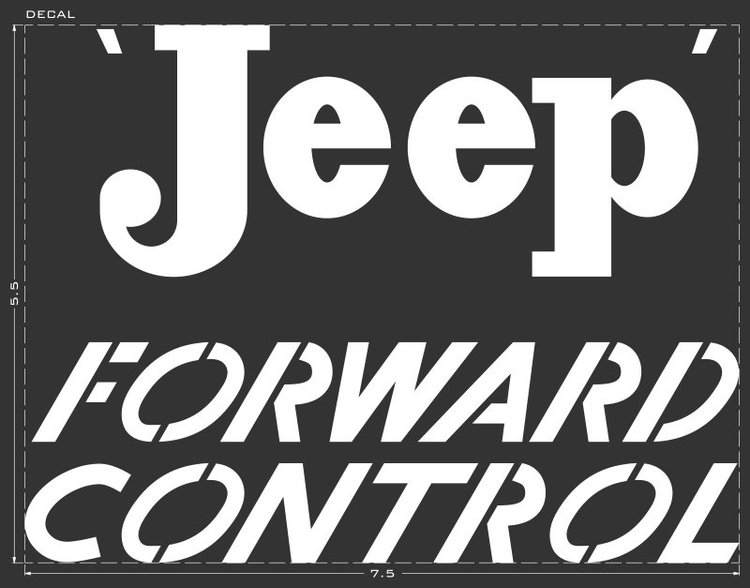 Fore Control Sticker FC-170 Forward Control — The Jeep Database