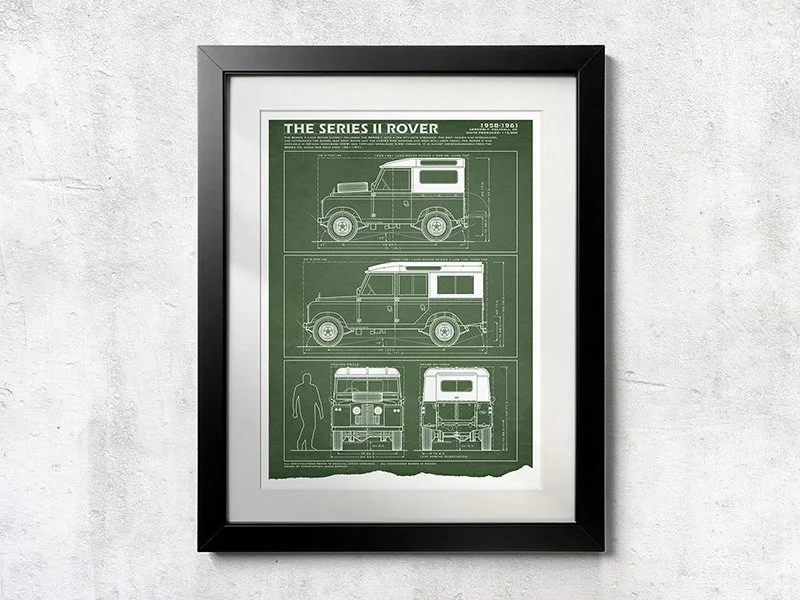 Land Rover Series II Blueprint - Unframed Poster Print