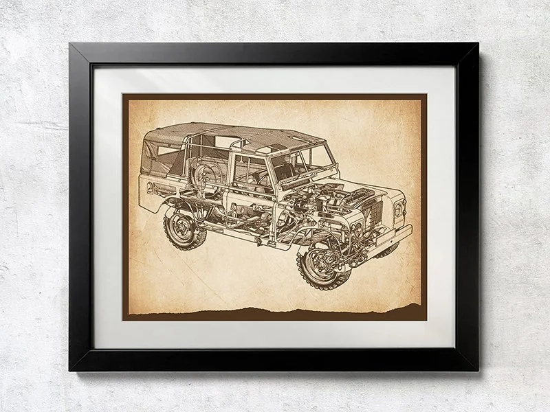 Land Rover Series III Cutaway Drawing - Unframed Poster Print