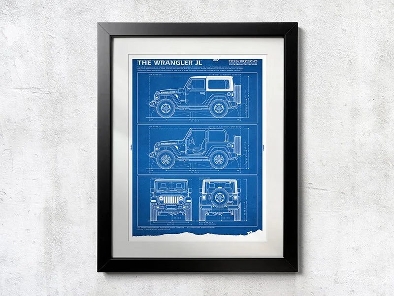JL Blueprint - Unframed Poster Print