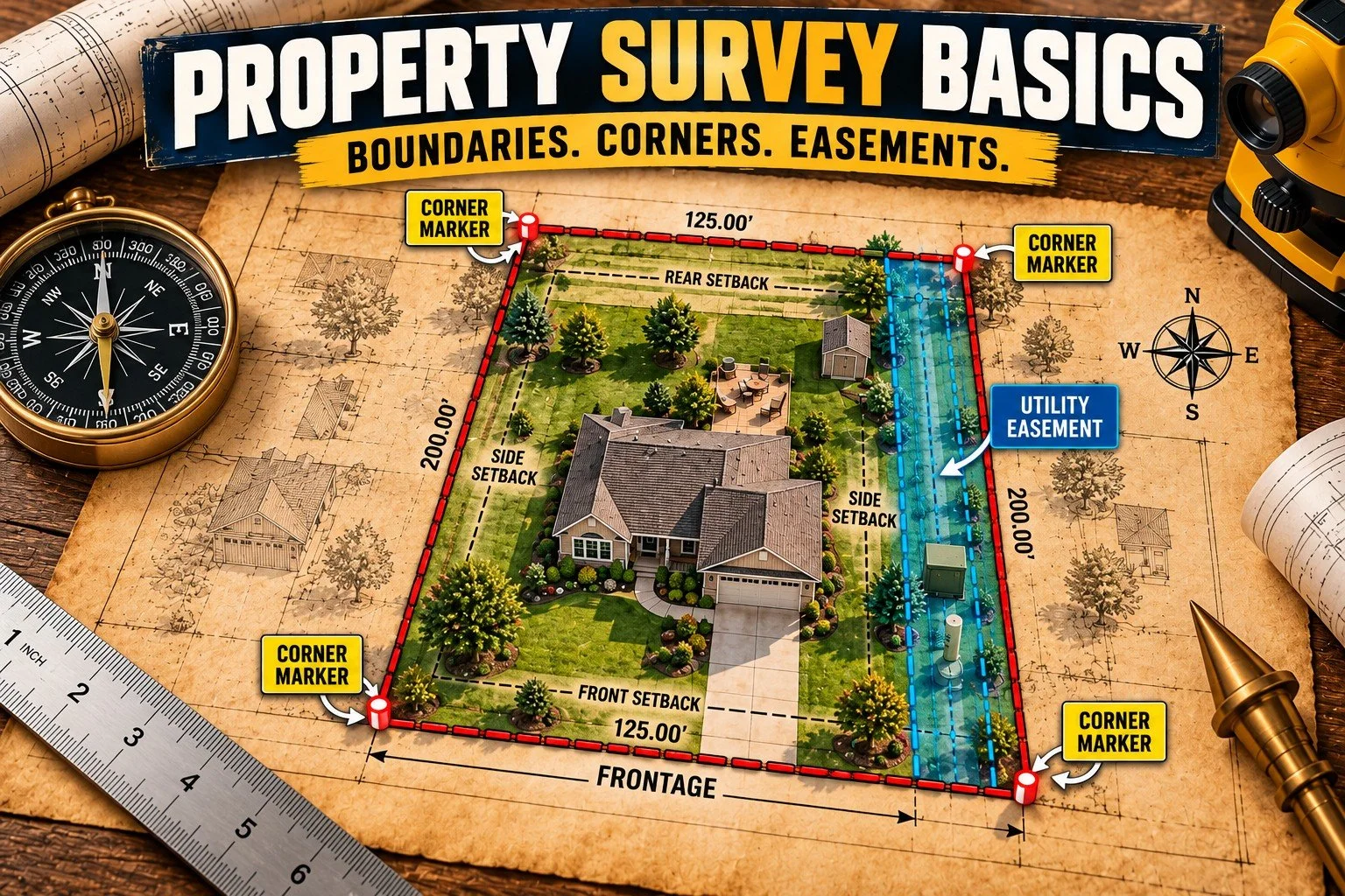 Property Survey Basics: Boundaries, Corners, and Easements