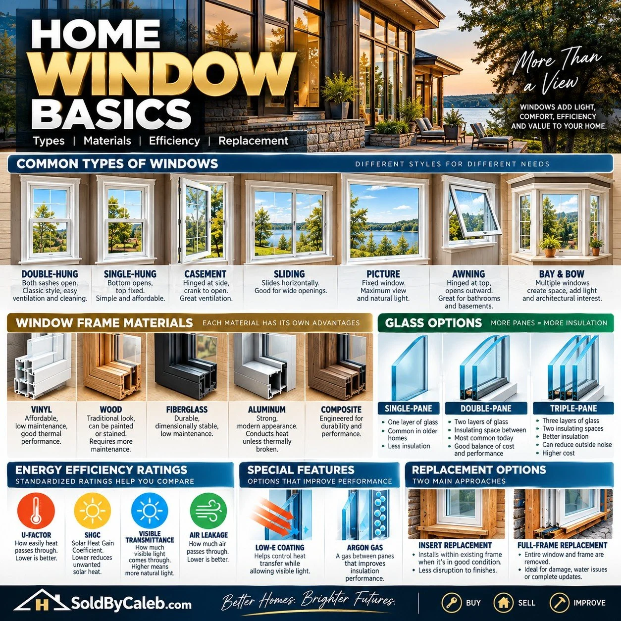 Home Window Basics: Types, Materials, Efficiency, and Replacement