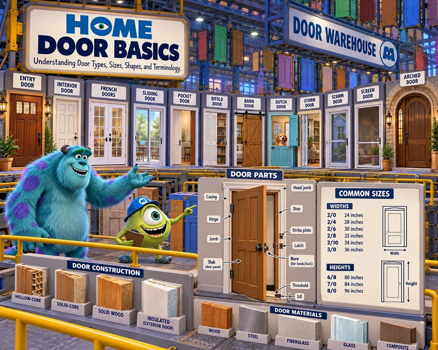 Home Door Basics : Types, Sizes, Shapes, and Terminology.