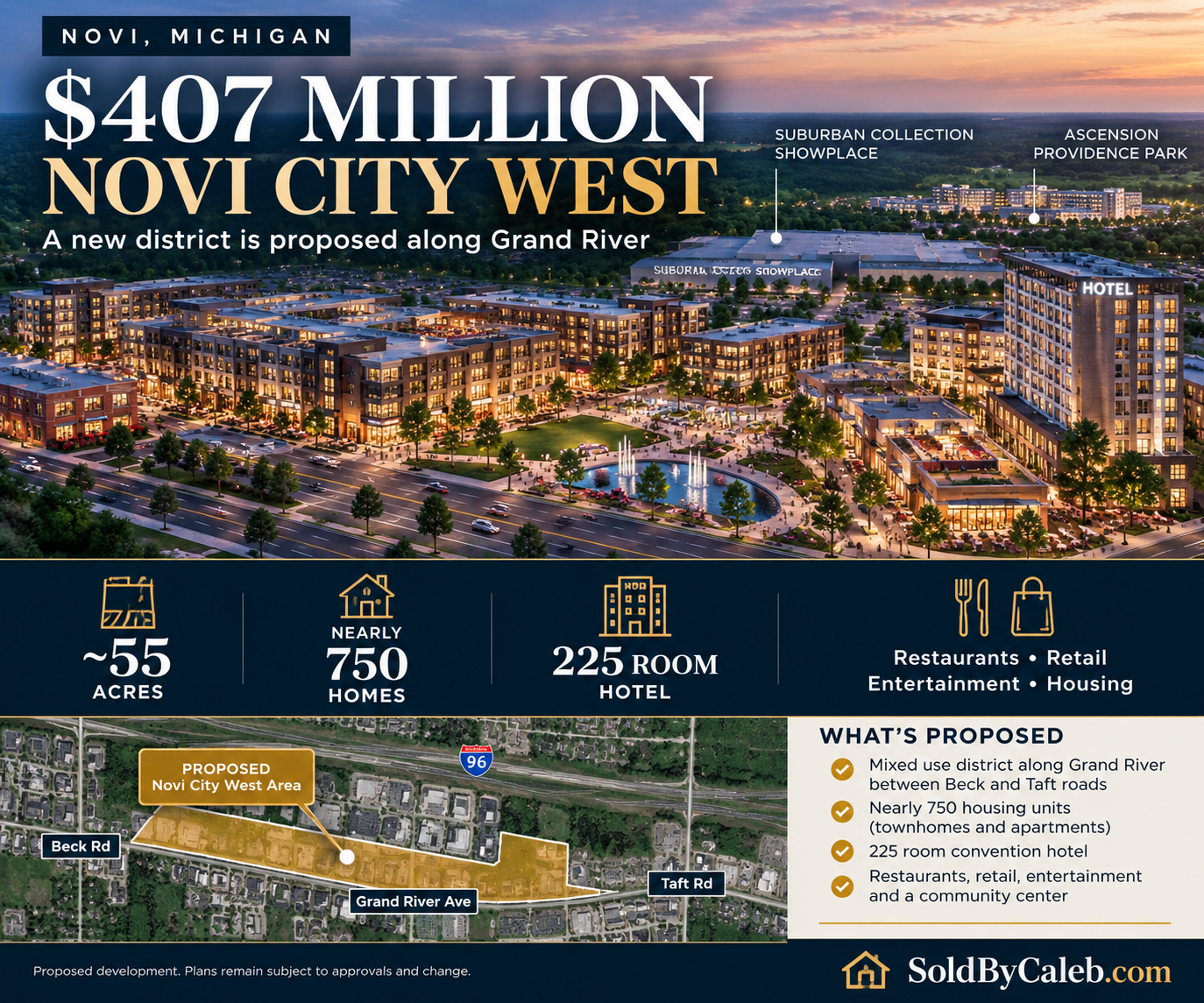 A $407 Million Plan Could Create a New District in Novi