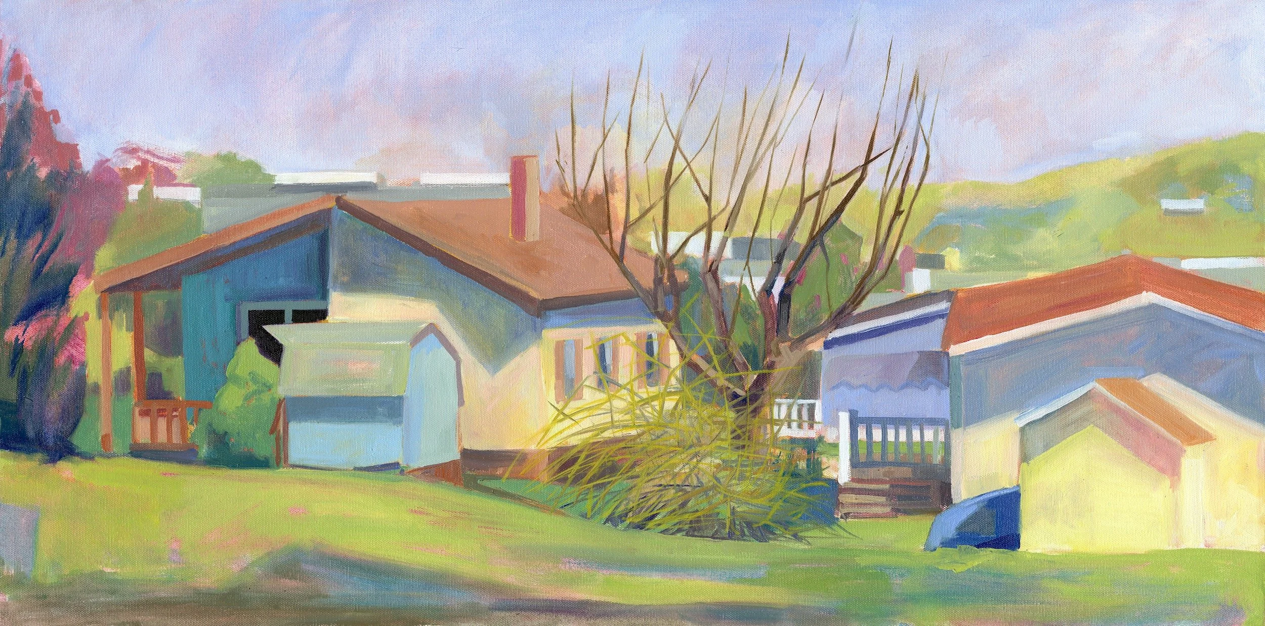Behind the Highway  18 x 31 oil on canvas