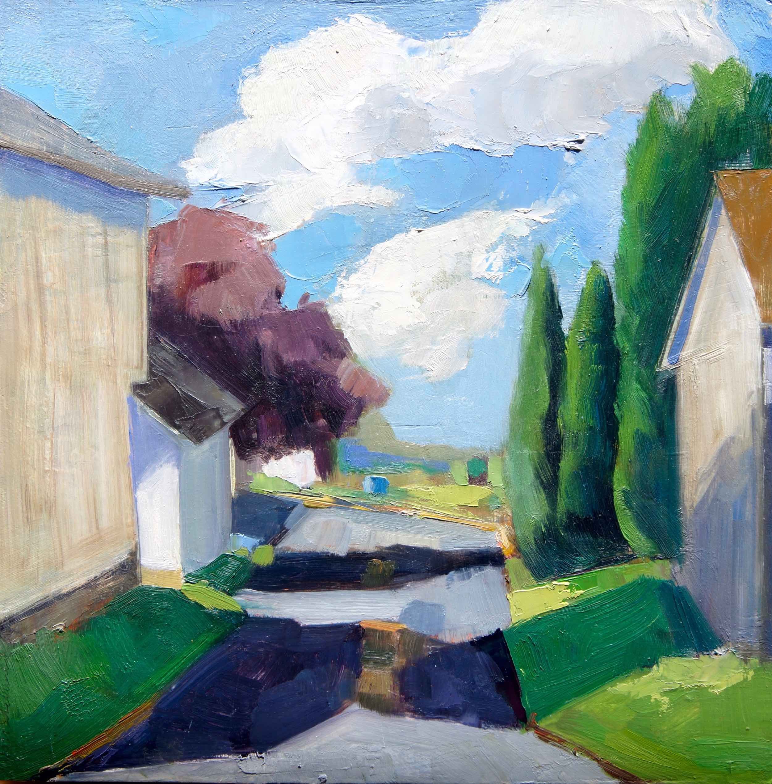 "Alley View", 12 x 12 inches
oil on panel 2019 -23