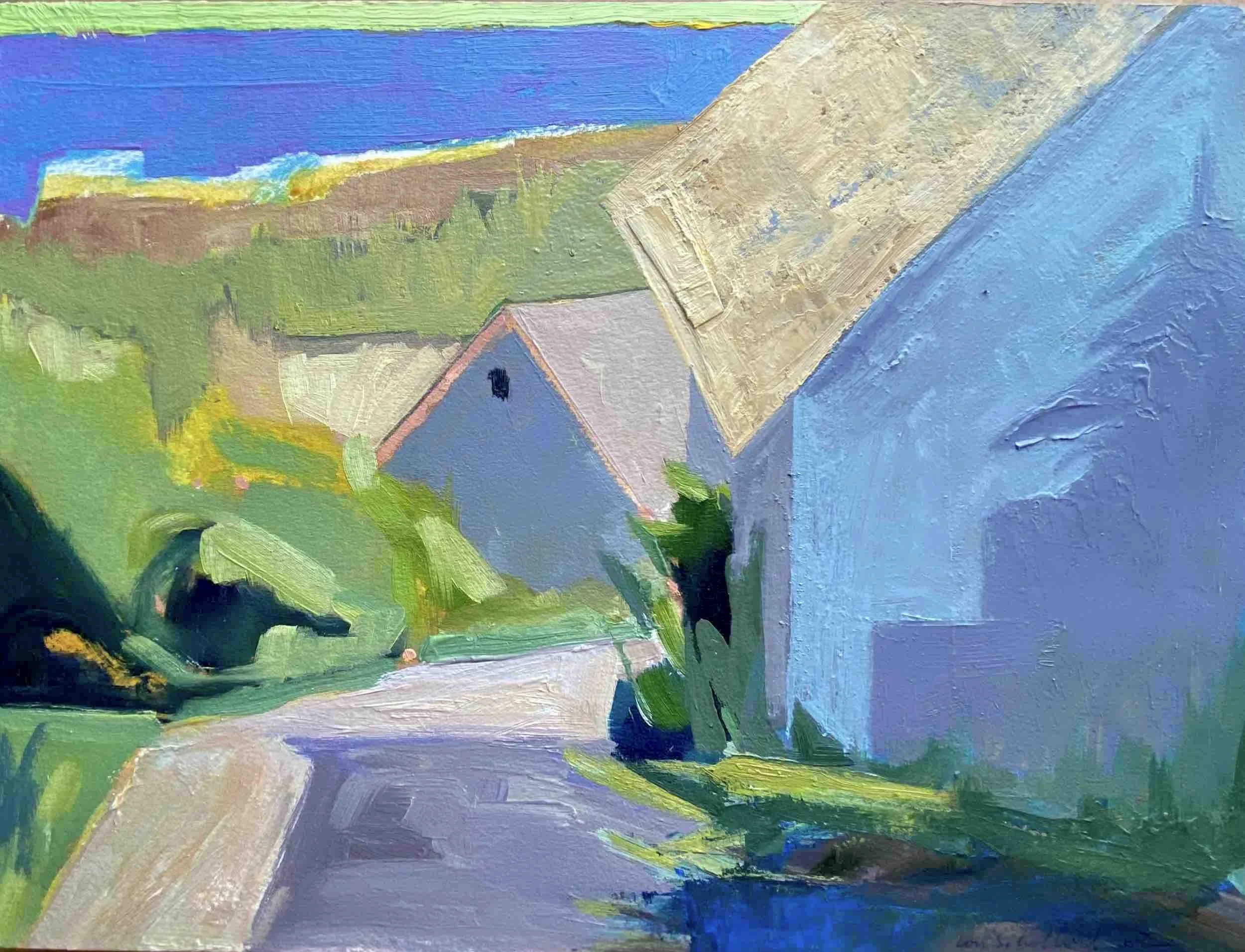 Hilltop 9 x 12 inches oil on mounted paper Cerulean Arts Gallery