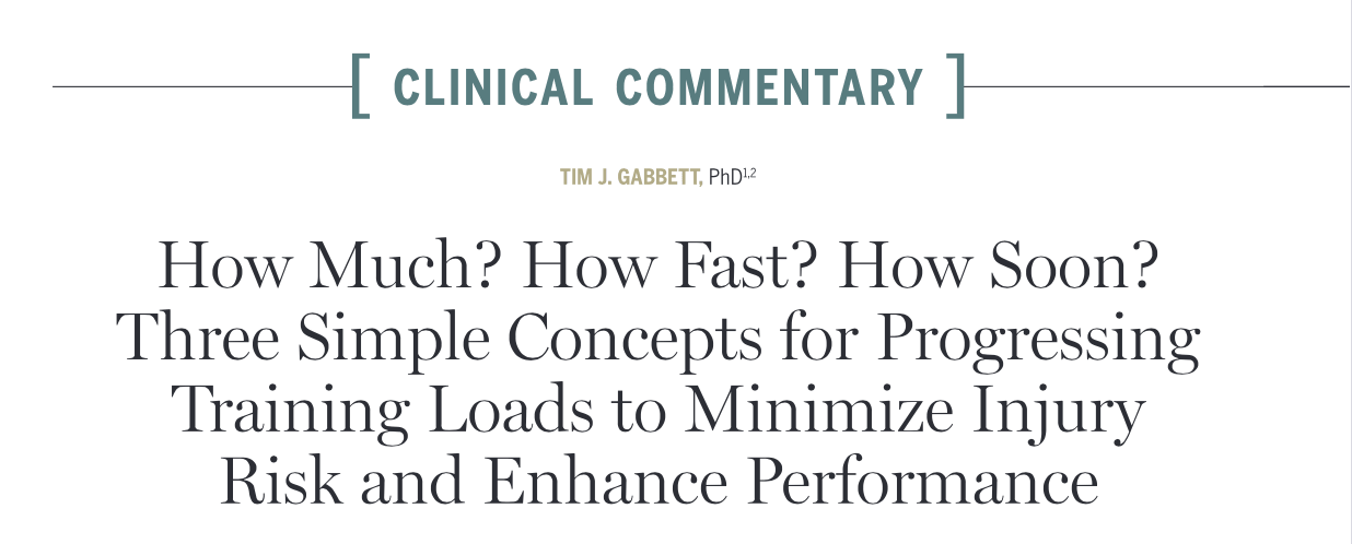 Three simple concepts for progressing training loads to minimize injury risk portage Michigan