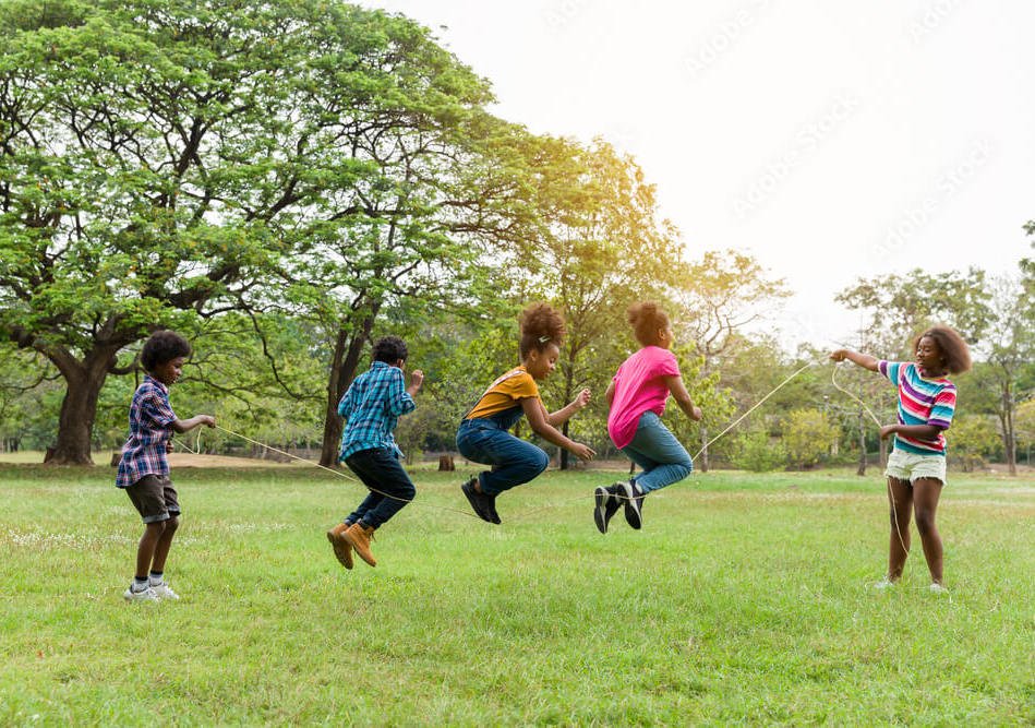 Children jumping rope to build bone density in Portage. MI