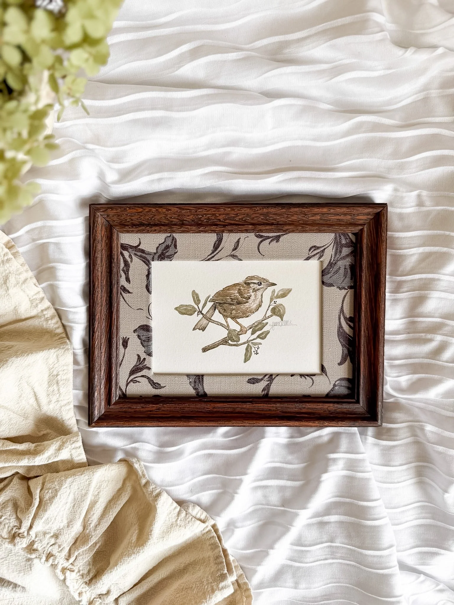 "Wren in Autumn" Framed Art Print