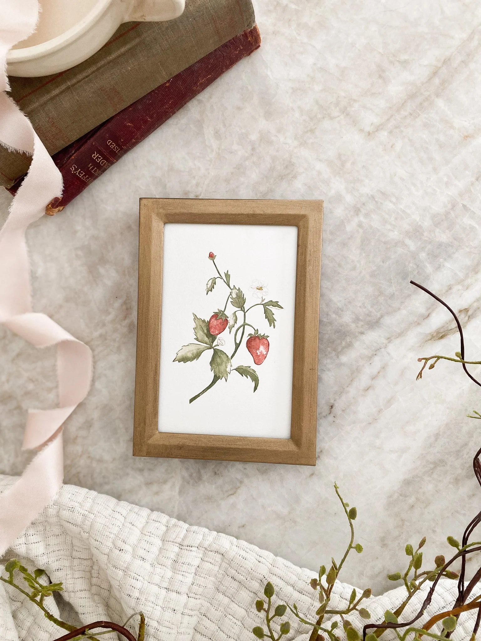 "Sweet Strawberries" Framed Art Print