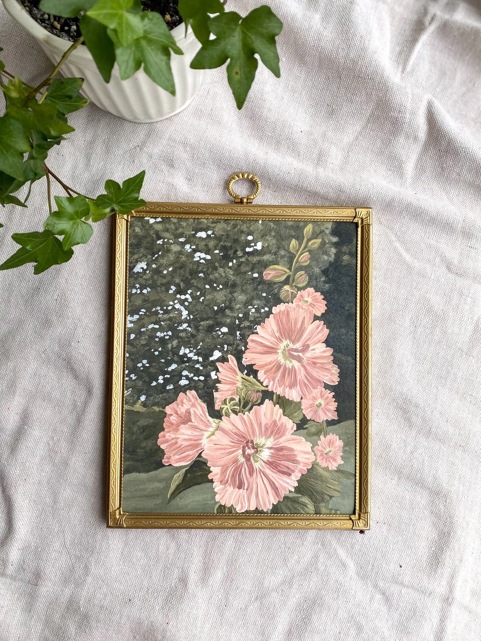 "The Hollyhock Patch" Framed Art Print