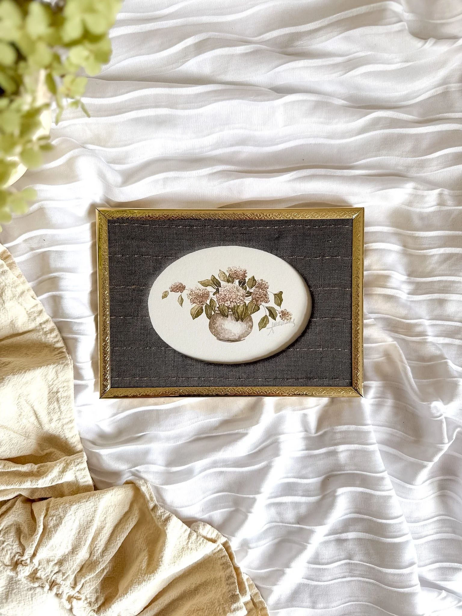 "Autumn's Hydrangeas" Framed Art Print