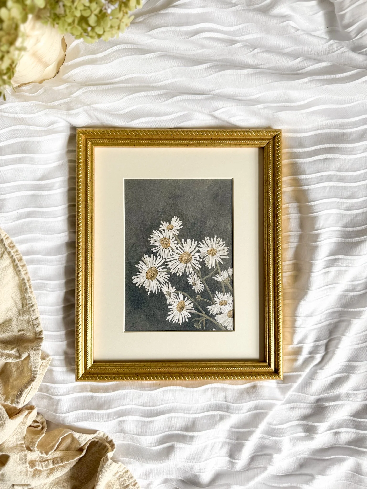 "White Asters" Framed Art Print