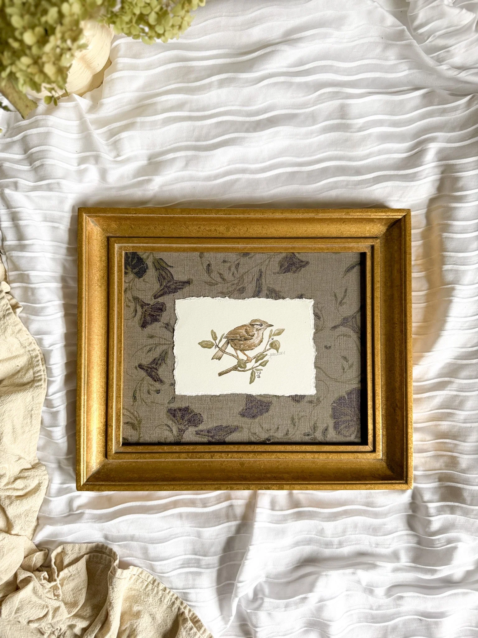 "Wren in Autumn" Framed Art Print