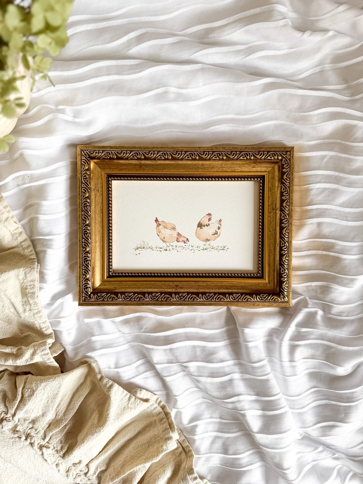 "Chickens in the Pasture" Framed Art Print