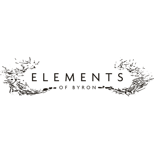 Logo for Elements of Byron with tree branches and text.