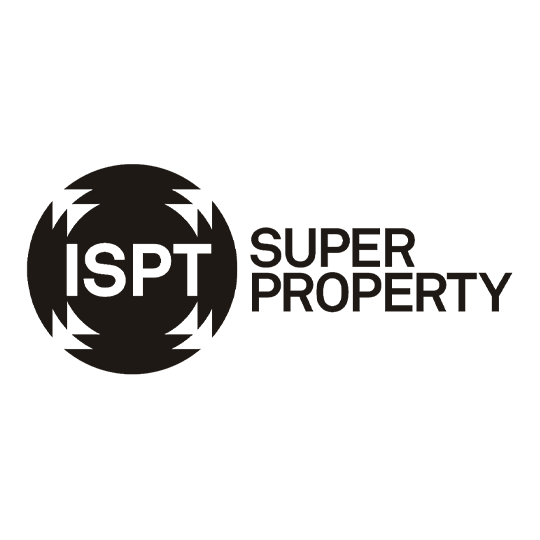 Logo with the text 'ISPT Super Property' and a circular design element.